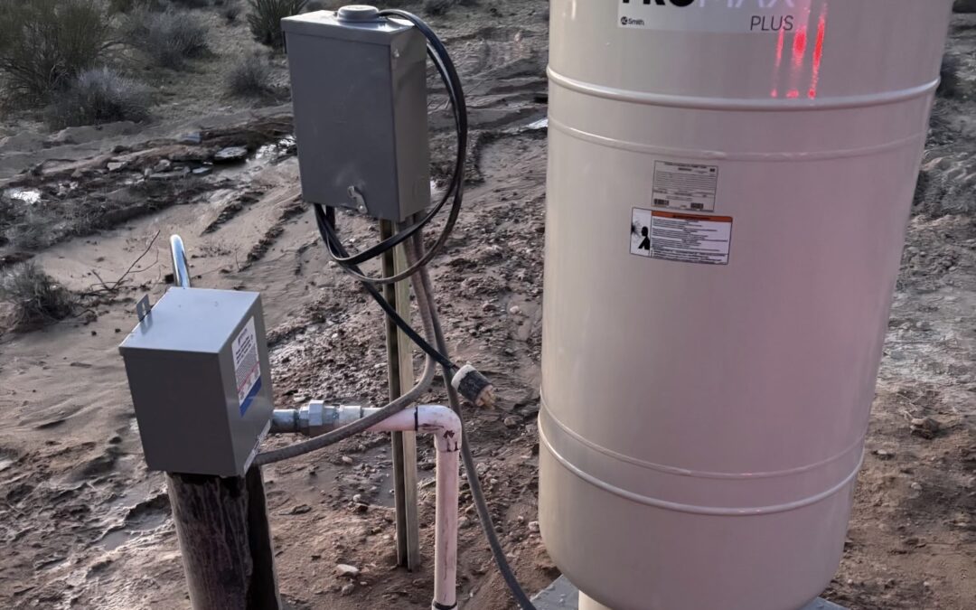 Temporary Construction Water Set-Up Before the House Is Being Built in Arizona