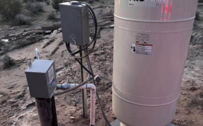 Temporary Construction Water Set-Up Before the House Is Being Built in Arizona